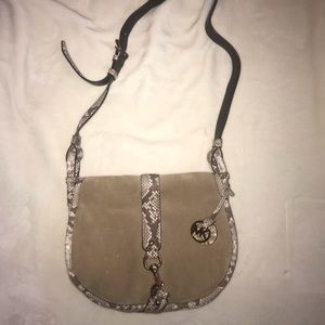 Michael Kors Snakeskin Suede Crossbody